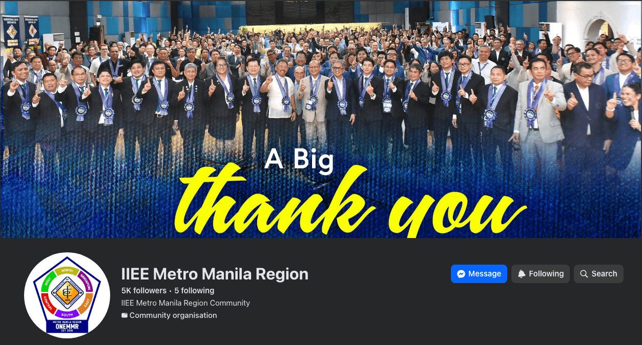 IIEE Metro Manila Region Facebook Page — 5K followers