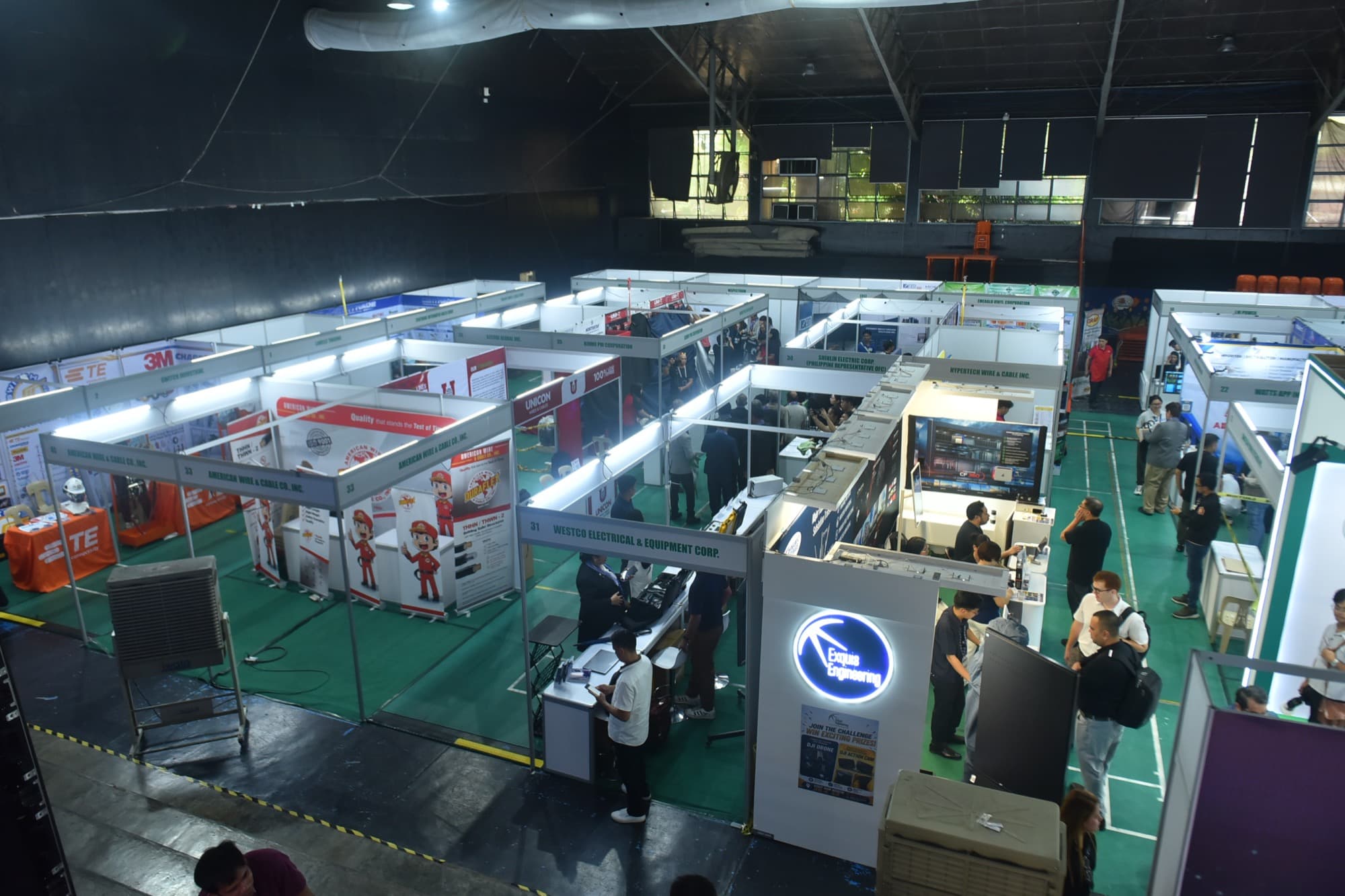 Overview of exhibitor booths on the conference floor